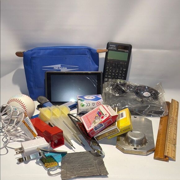 Blue Pouch with Assorted Items - Picture 1 of 6
